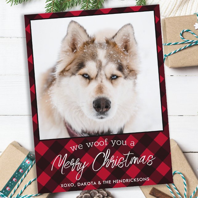 Pet Photo Personlig Red Play God jul Helg Vykort (Skapare uppladdad)