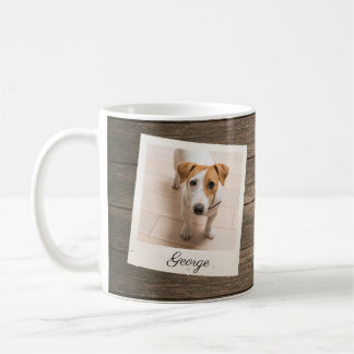 Pet Photo Ram Rustic Wood Personlig Kaffemugg