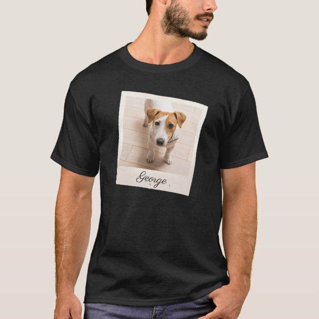 Pet Photo Ram Rustic Wood Personlig T Shirt (Framsida)