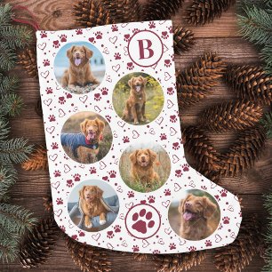 Pet Photo Red Glitter Tass avtryck Hund Liten Julstrumpa