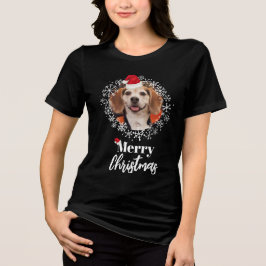 Pet Photo Red Santa Hat-Mörken, perfekt jul T Shirt