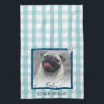 Pet Photo Rustic Plaid Keepsaké Kökshandduk<br><div class="desc">Roligt djurälskare kökshandduk. Lägg till ett eget husdjur namn,  ett foto och ett eget språk med den lättanvända användan. Underbar för vilken djurälskare som helst! Katter,  hundar,  pärlhöns,  kycklingar eller andra nära syrade eller luddiga grisar.</div>