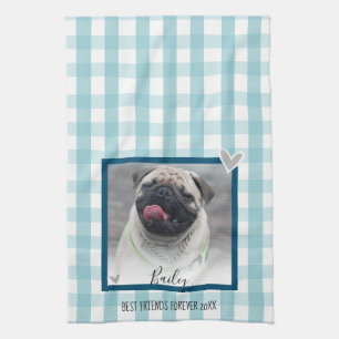 Pet Photo Rustic Plaid Keepsaké Kökshandduk