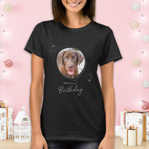 Pet Photo Silver Stars Hund Birthday Personlig T Shirt