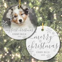 Pet Photo Snöflingor Hund Min första jul