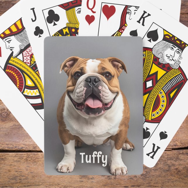 Pet Photo Speling Cards Hund Mamma Gift Idea Bulld Casinokort (Skapare uppladdad)