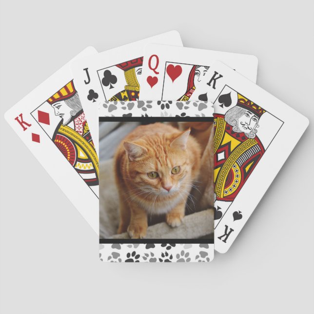 Pet Photo Tass avtryck Anpassa Hund Anpassa katt Casinokort (Baksidan)