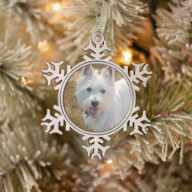 Pet Photo Template Pewter Julgran Ornament