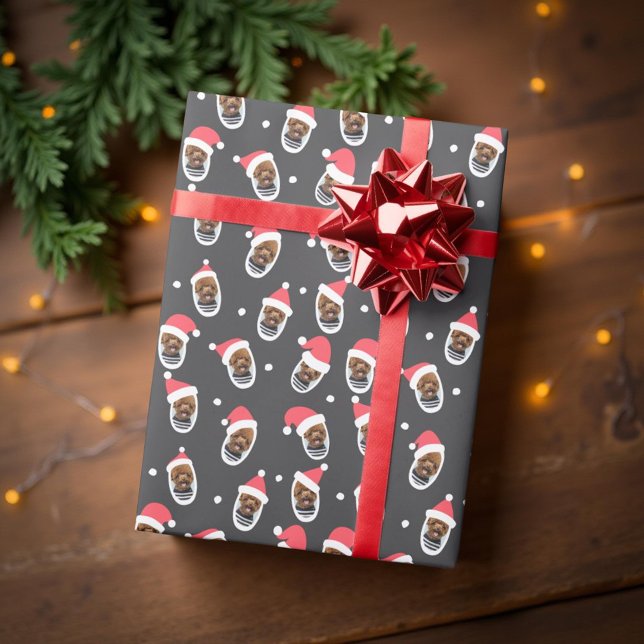 Pet Photo (ung Modern Santa Hats-familjen) Presentpapper (Skapare uppladdad)