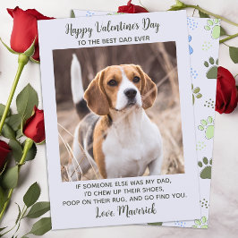 Pet Photo valentines day HUND PAPPA Funny Anpassni Julkort