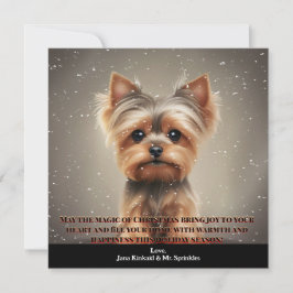 Pet Photo Yorkie Hund Roligt Enkel julkort Inbjudningar