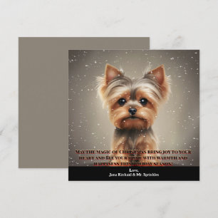 Pet Photo Yorkie Hund Roligt Enkel julkort Inbjudningar