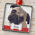 Pet Photos on Cute Hund Bone Add Namn Julgransprydnad Metall<br><div class="desc">Lägg till pet namn i uppspelningsbar skripttypografi på en enkel hund-namn-platta. Lägg till ett foto av anpassningsbarnas husdjur.</div>