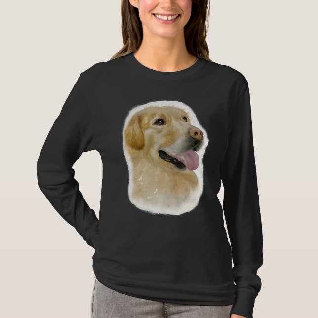 Pet Porträtt Golden Labrador eller Golden Retrieve T Shirt (Framsida)