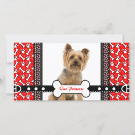 Pet Porträtt Photo Card Tass och Bone