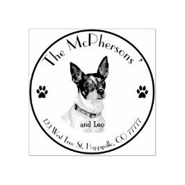 Pet porträtt returadress stämpel