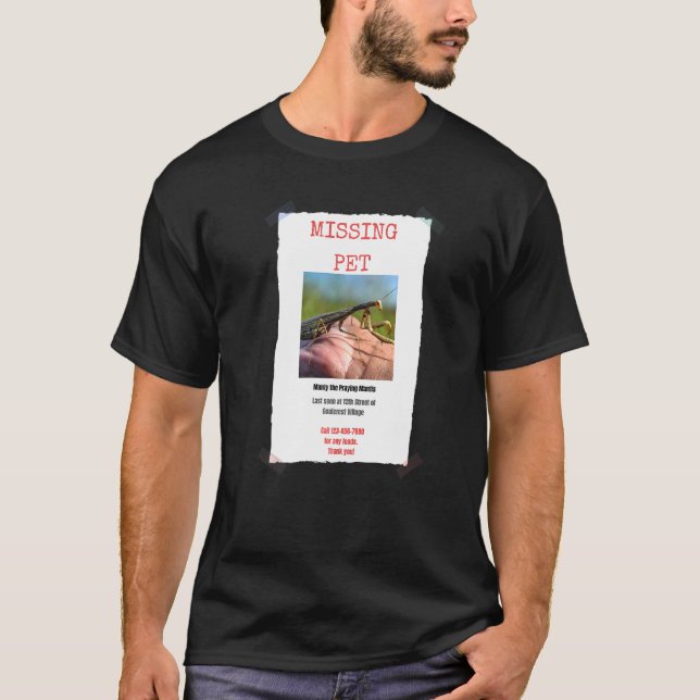 Pet Praying Mantis Mantid Entomology saknas T Shirt (Framsida)