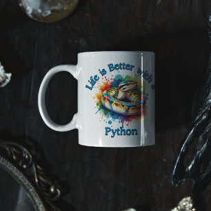 Pet Python Djurälskare Coffee Drinker Reptile Kaffemugg