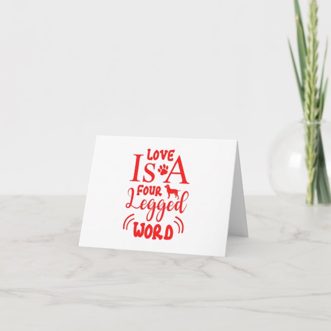 Pet Quote: Kärlek är ett fyra balar i Ord Kort (Framsida)