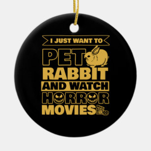 Pet Rabbit och Watch Halloween Julgransprydnad Keramik