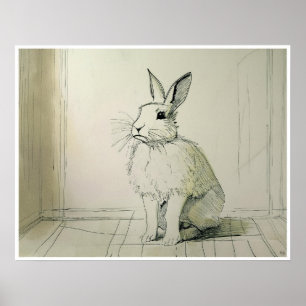 Pet Rabbit Teckning - Art-utskrift Poster