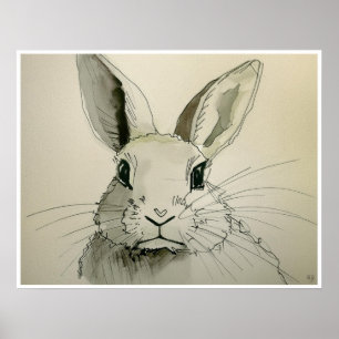 Pet Rabbit Teckning - Art-utskrift Poster