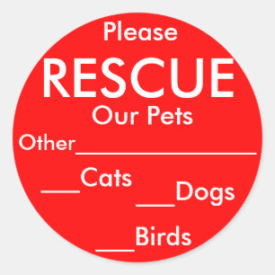 Pet Rädding Stickers Runt Klistermärke