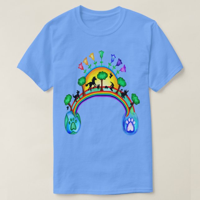Pet Rainbow Bridge Journey T Shirt (Design framsida)