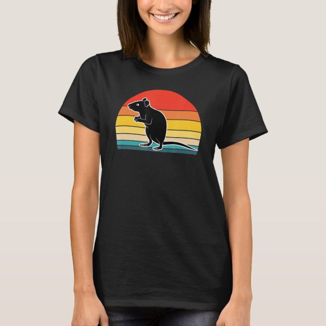 Pet Råtta Retro Vintage Sunset T Shirt (Framsida)