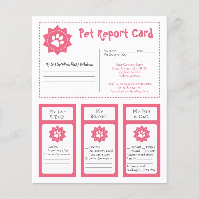 Pet Report Cards - Rosa (Framsida)