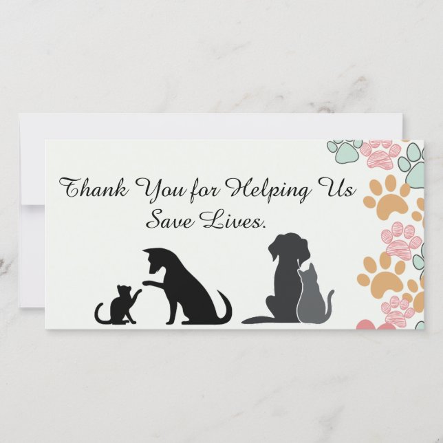 Pet Rescue Appreciation anhängare Tack Kort (Framsida)
