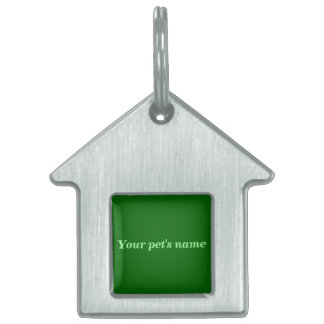 Pet’s Name With Green Background on House Shaped ID-bricka Husdjur