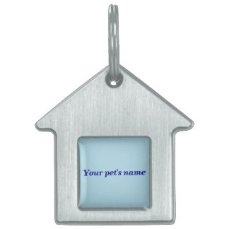 Pet’s Name With Light Blue on House Shaped ID-bricka Husdjur