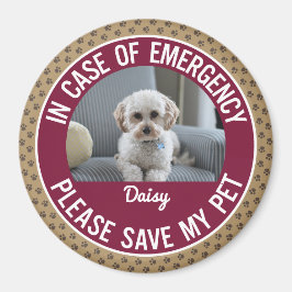 Pet Safety Alert Photo & Namn Akut Responder Magnet