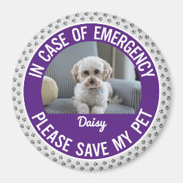 Pet Safety Alert Photo & Namn Akut Responder Magnet