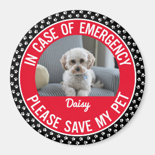 Pet Safety Alert Photo & Namn Akut Responder Magnet