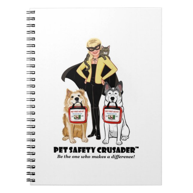 Pet Safety Crusader Spiral Notebook Anteckningsbok (Framsidan)