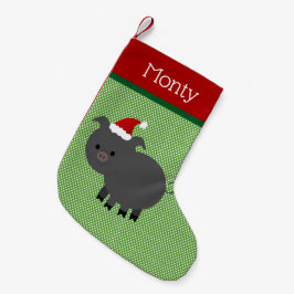 Pet Santa Black Gris Stocking Liten Julstrumpa