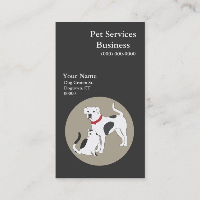 Pet Services-Affärskort Visitkort (Framsida)