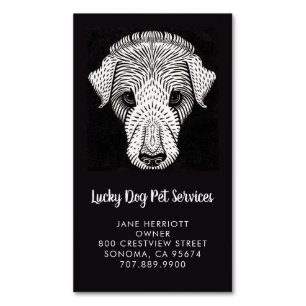 Pet Services Dog Walker Groomer Daycare Business Magnetiska Visitkort