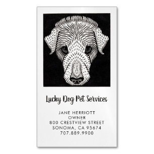 Pet Services Dog Walker Groomer Daycare Magnetiska Visitkort