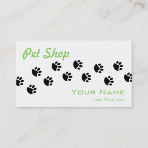 Pet Shop-Affärskortet Visitkort