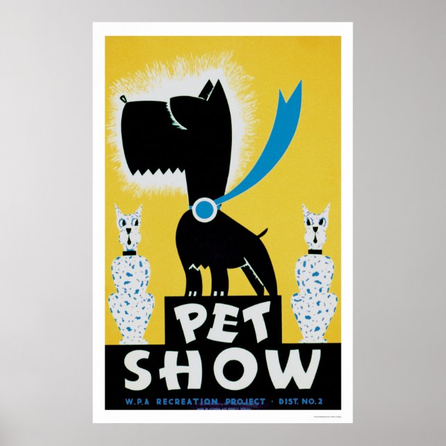 Pet Show Hund Cat 1937 WPA Poster (Framsidan)
