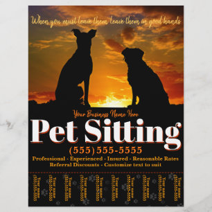 Pet Sitta Anpassade Reklamflygare Reklamblad