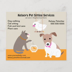 Pet Sitta Business Advertising Flygblad