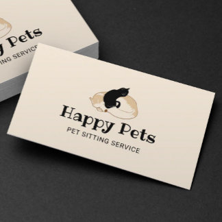 Pet Sitta Cute Hund & Cat Logotyp Djuromsorg Visitkort