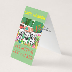Pet Sitta & Dog Walker Colorful Blommigt Park Chic Visitkort
