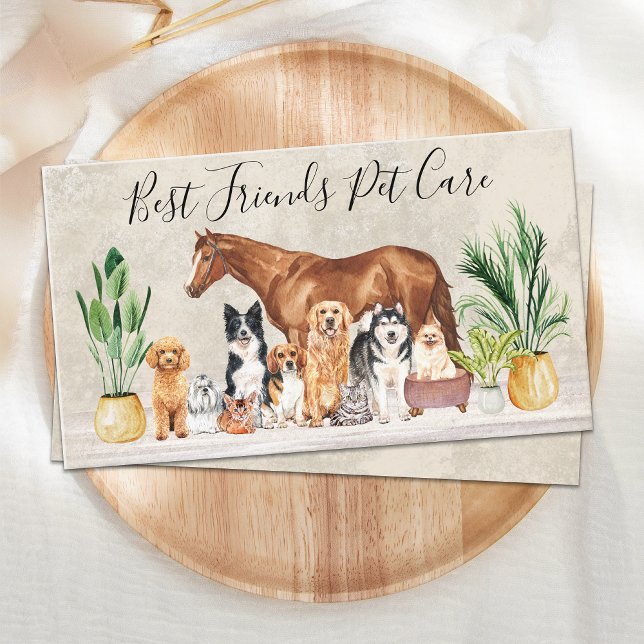 Pet Sitta Hund Cat Horse Elegant Animals Visitkort (Skapare uppladdad)