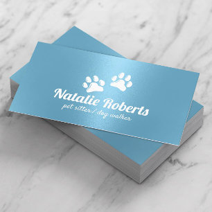 Pet Sitta Hund Logotyp Modern Blue Visitkort