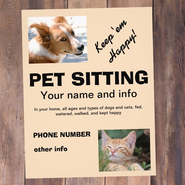 Pet Sitta hund och kattflygare Reklamblad (Skapare uppladdad)